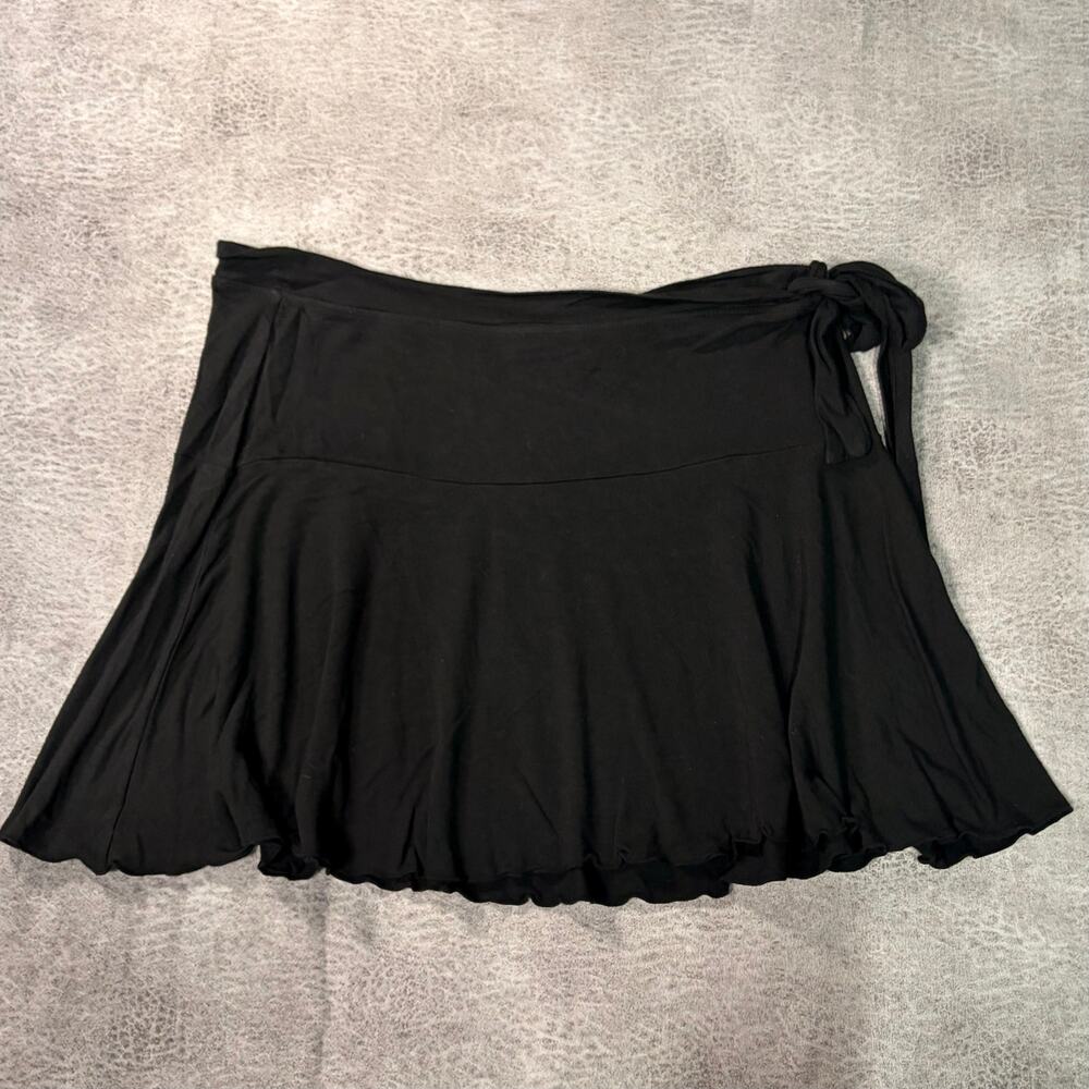 Black Flirty Tie Mini Skirt